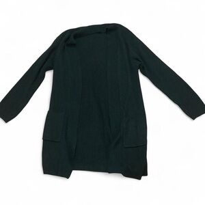 Forever 21 Dark Green Open-Front Long Cardigan Sweater